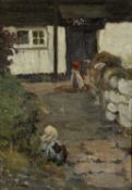 M. C. T (Late 19th/Early 20th Century English School) 'Untitled scene of children playing' oil on
