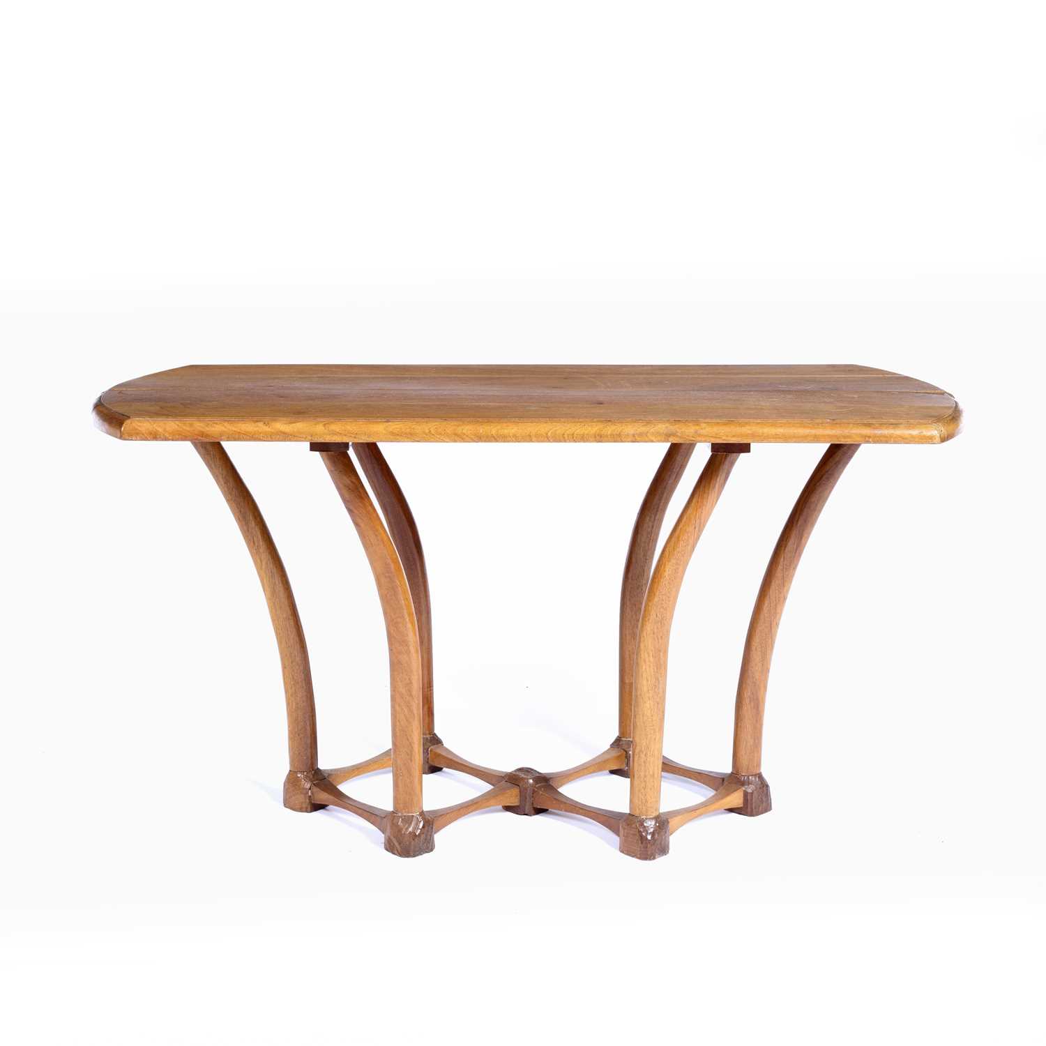 20th Century walnut occasional table on bentwood legs, 88cm x 46cm x 41cmCondition report: Small