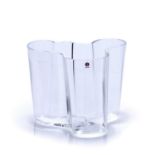 Alvar Aalto (1898-1976) for Iittala 'Savoy' clear glass vase, with Iittala label to the side of
