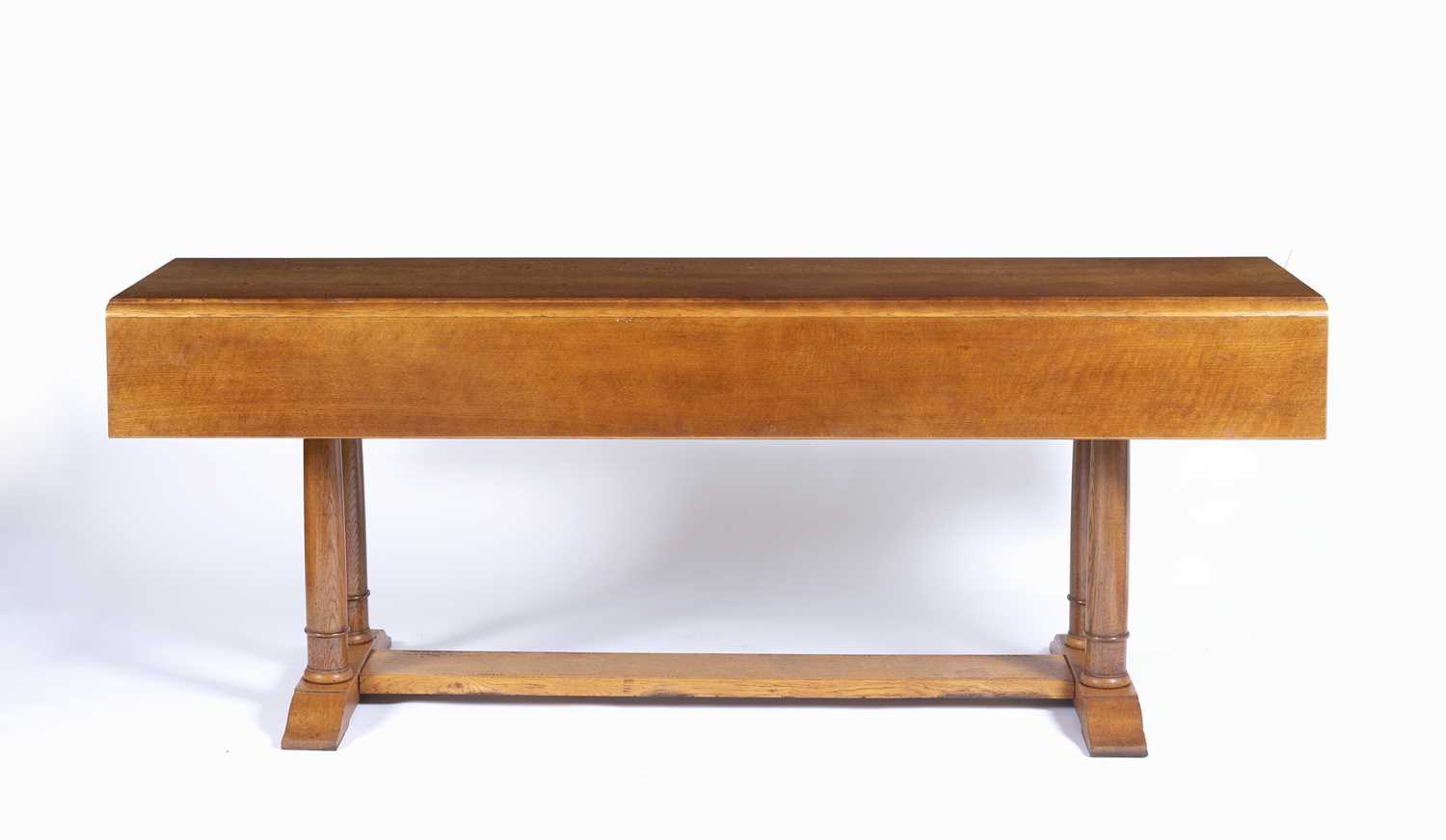 Heals 'Tilden' oak refectory table, circa 1920, with later modifications to make it into a drop-leaf - Image 4 of 4