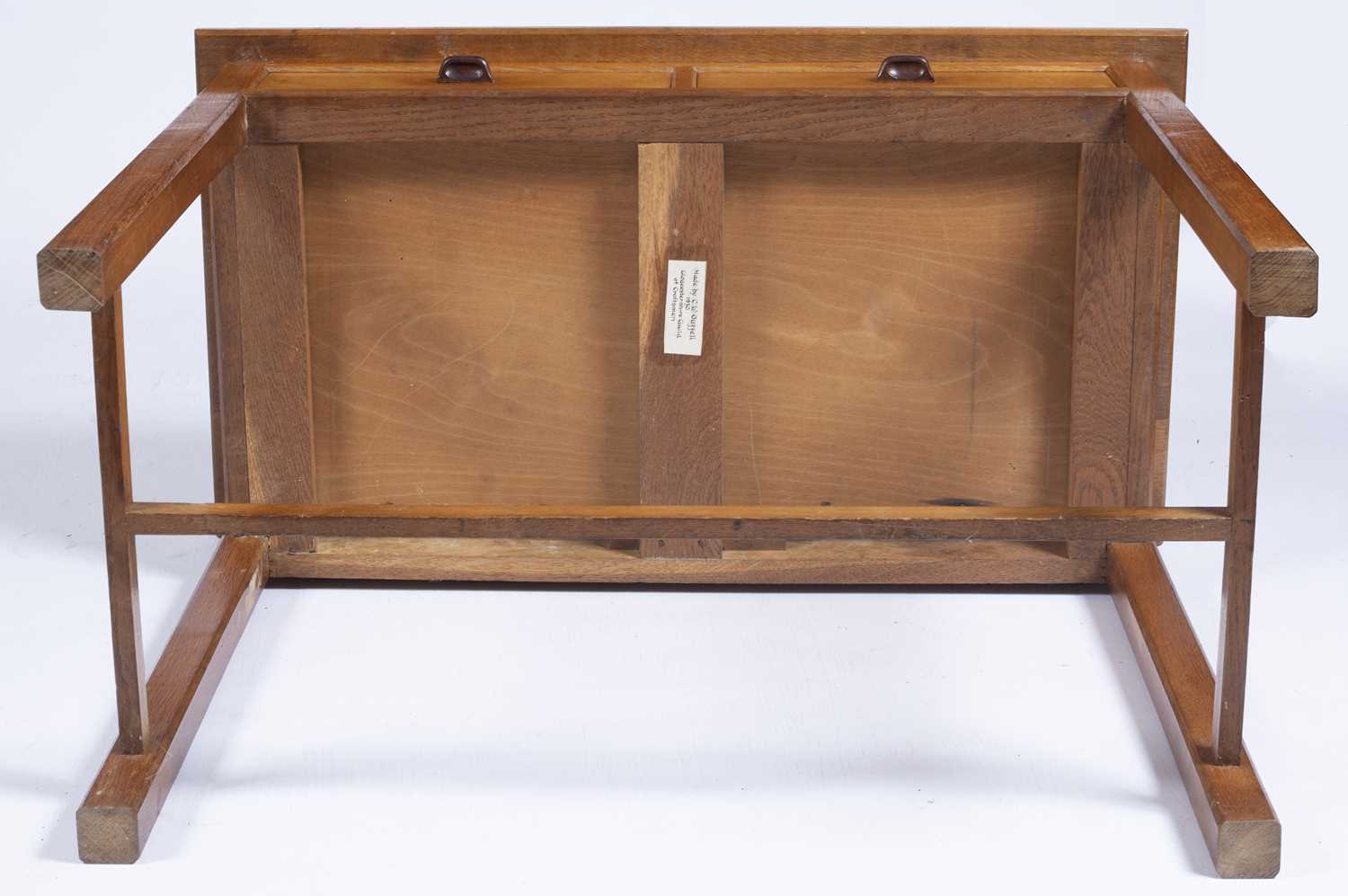 Attributed to C. W. Ouzzel for the Gloucestershire Guild of Craftsmen Cotswold School oak desk, - Image 6 of 7