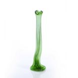 In the manner of Loetz green glass vase with indistinct mark, 42cm highCondition report: Overall