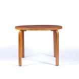Alvar Aalto (1898-1976) for Finmar Ltd circular bentwood table, with original plaque to the