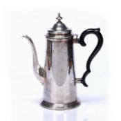 Silver-plated coffee pot bearing marks for Webster & Wilcox International silver Company with