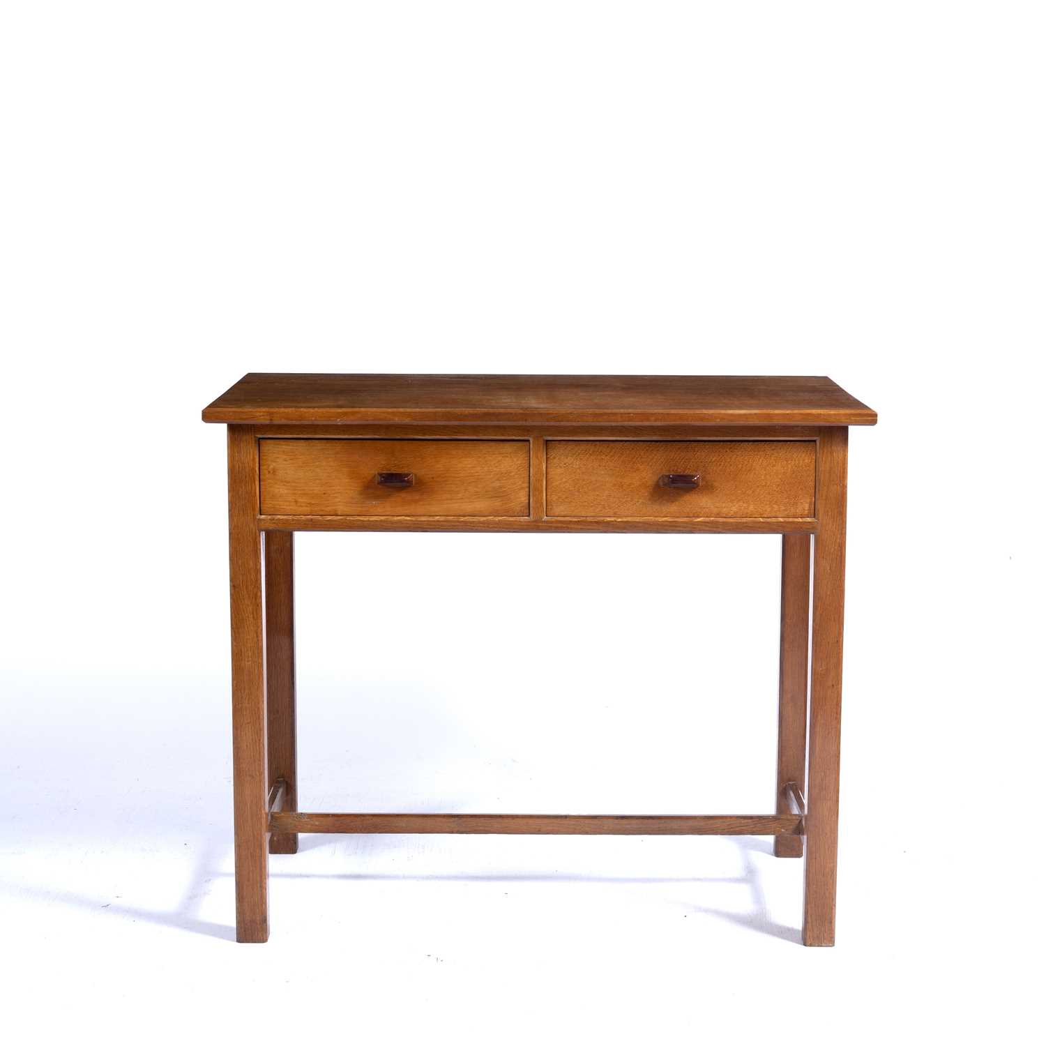 Attributed to C. W. Ouzzel for the Gloucestershire Guild of Craftsmen Cotswold School oak desk,