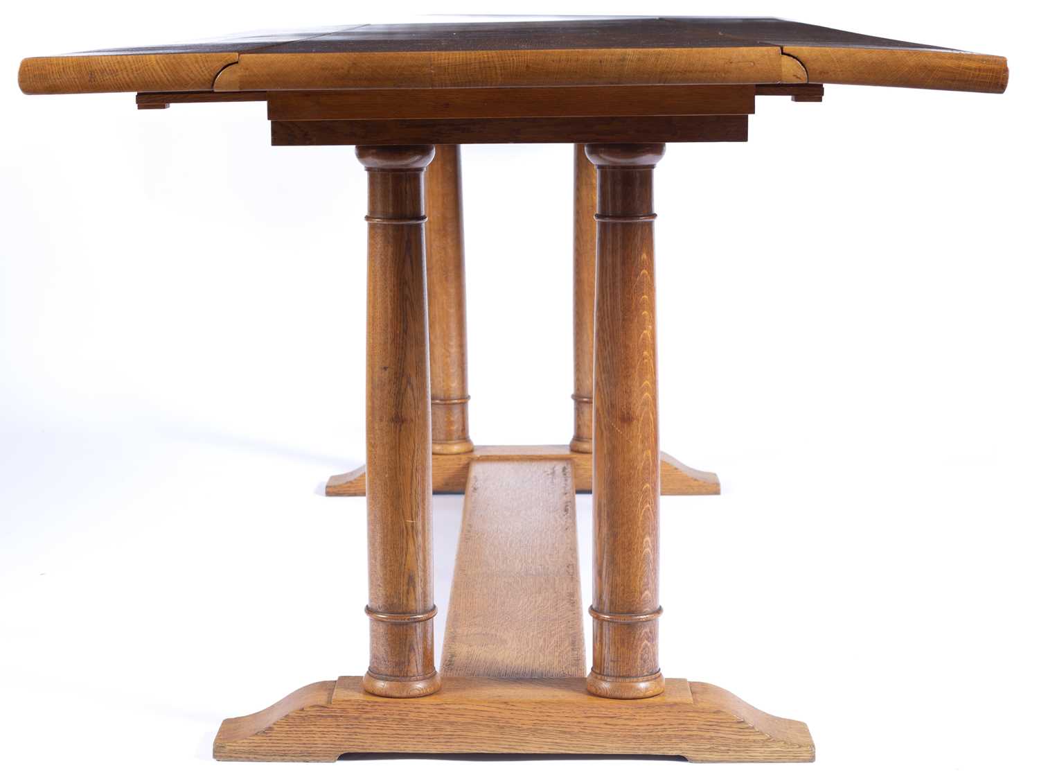 Heals 'Tilden' oak refectory table, circa 1920, with later modifications to make it into a drop-leaf - Image 2 of 4