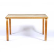Alvar Aalto (1898-1976) rectangular bentwood table, stamped to the underside, 122cm x 70cm x 76cm