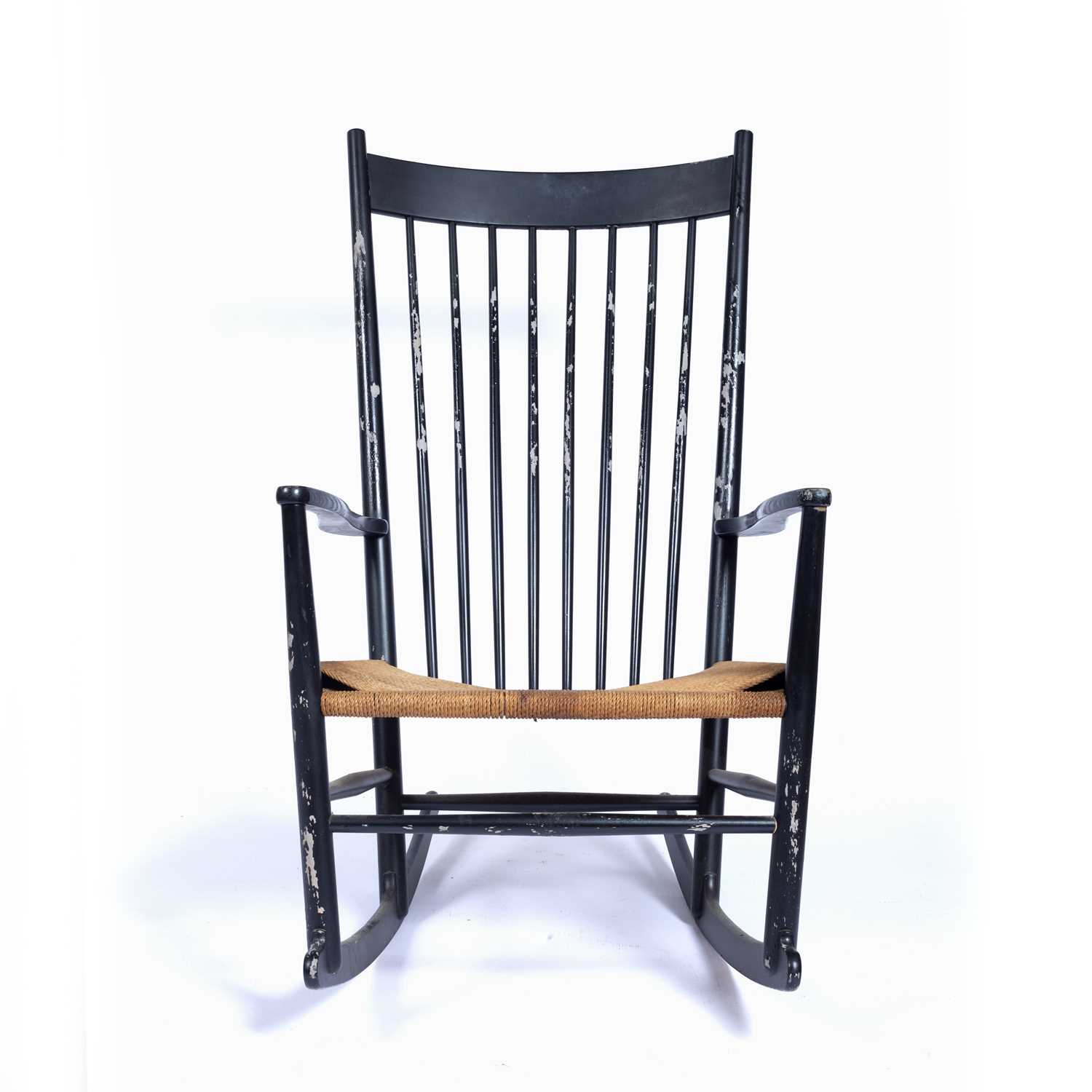 Hans Wegner (1914-2007) for Fredericia Furniture lacquered oak, 'J16' rocking chair, designed in
