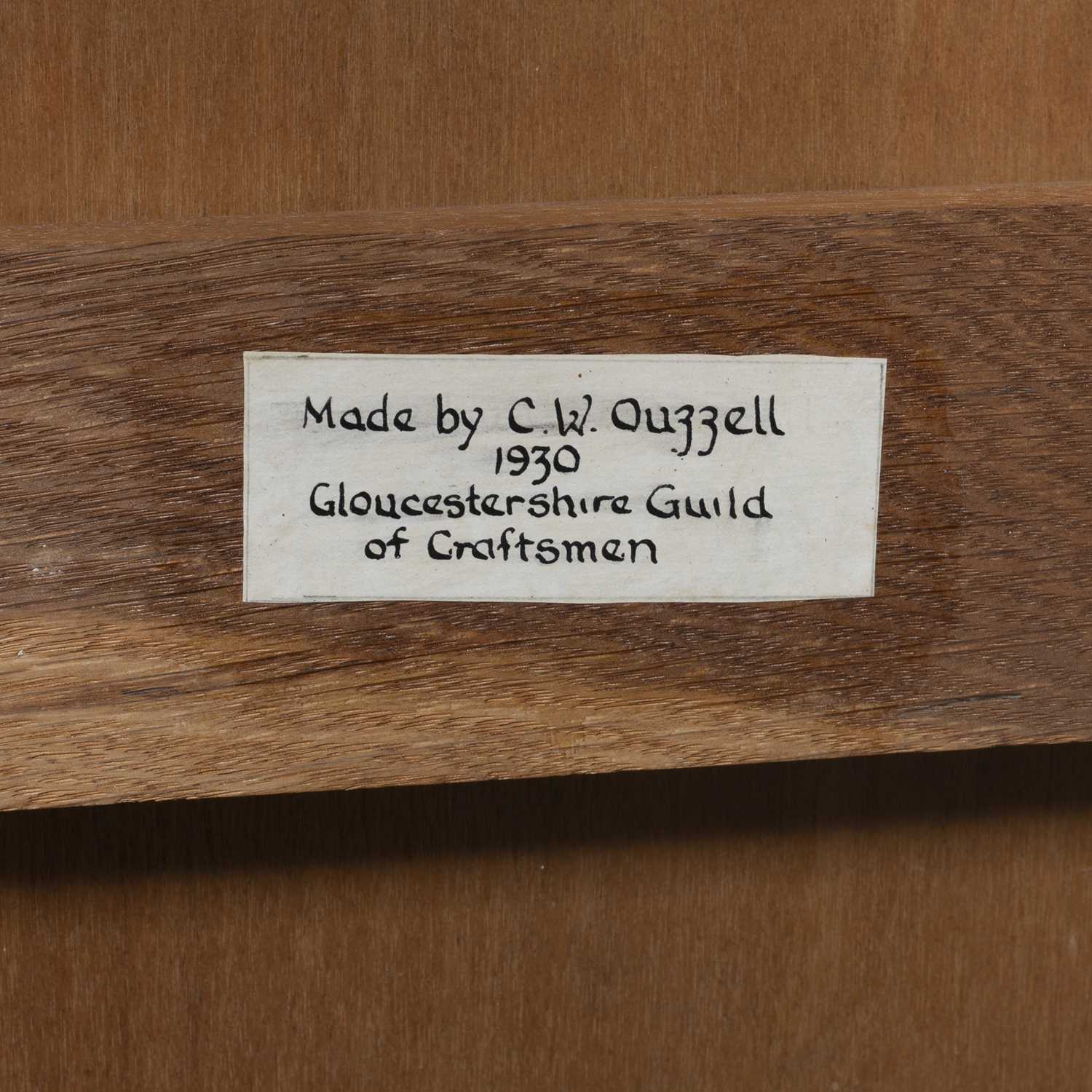 Attributed to C. W. Ouzzel for the Gloucestershire Guild of Craftsmen Cotswold School oak desk, - Image 7 of 7