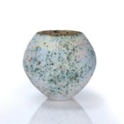 In the manner of Betty Blandino (1927-2011) studio ceramic vase with mottled glaze, unmarked, 16.5cm