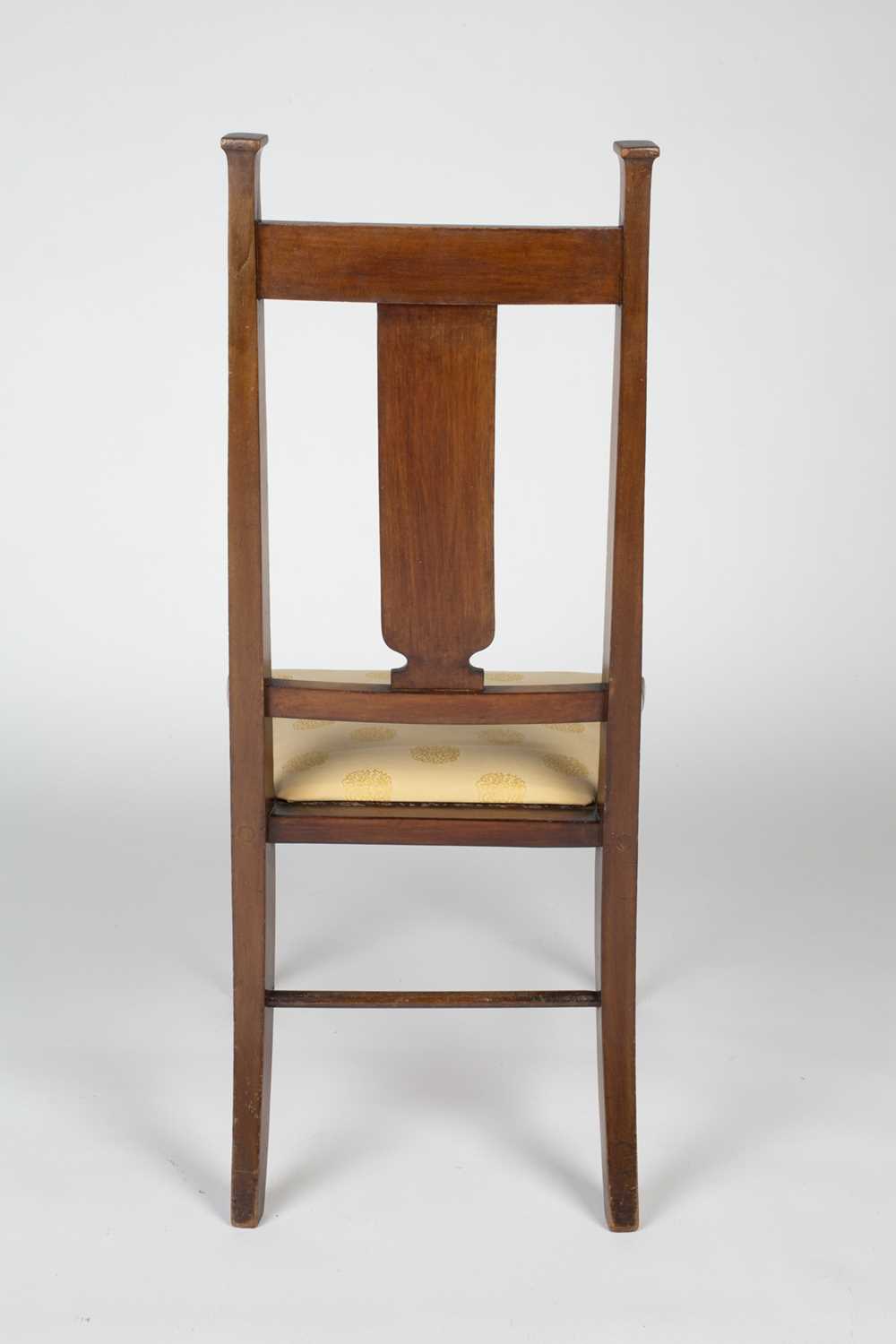 Art Nouveau marquetry inlaid chair with later drop in seat, 94.5cm highCondition report: Overall - Image 4 of 13