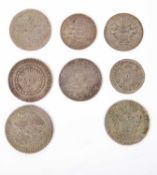 A group of eight late 18th / early 19th century German white metal coinage to include a German