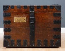 A 19th century oak and iron bound silver chest 82cm wide x 56cm deep x 63cm highCondition report: