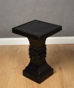 A black painted wooden plinth 40cm wide x 40cm deep x 63cm highCondition report: In good condition