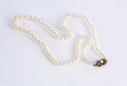 Graduated pearl necklace with 9ct gold clasp, 52cm long including the claspCondition report: At