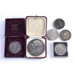 Collection of coins to include Victorian Coronation medal, Festival of Britain commemorative