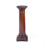 Mahogany pedestal column 19th Century, of plain form with stepped base, 85cm high, top 27.5cm