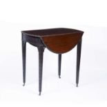 Mahogany Chinese Chippendale style Pembroke table Edwardian, with fitted end drawer, 75cm wide,