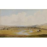 19th Century English School 'Untitled pastoral landscape' watercolour, unsigned, 34cm x 56cm