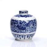Blue and white Chinese vase 19th Century, decorated to the body with a continuous scene of phoenixes