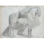 English School Study of 'Hector' belonging to Sir Sidney Meadows, pencil and wash, with hand written