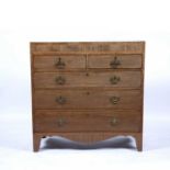 Mahogany chest of drawers 19th Century, with inlaid and crossbanded top, 107cm wide, 48cm deep,