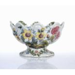 Faience Monteith, Nove (Bassano) Italian circa 1830, painted with flowers around the exterior and