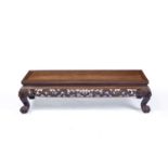 Carved hardwood low table Chinese, with dragon carved decoration, 116cm x 45cm, 31cm highCondition