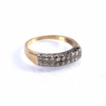 Two-channel diamond set ring 18ct yellow gold, size Y, 6g approx overallCondition report: At