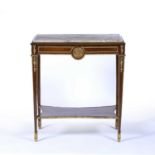 Louis XVI revival marble top centre table French, circa 1900, with gilt metal classical mounts, on