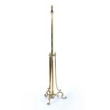 Brass standard lamp with splayed base, 160cm highCondition report: Generally good but base