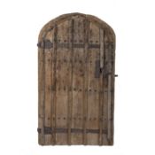 Gothic arched oak door Medieval period, probably 14th/15th Century, of planked form with original
