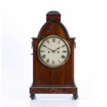 Bunyan & Gardner of Salford, mid 19th century rosewood and brass inlaid bracket clock with painted