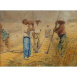 William Brock (South African 1878-1945) Resting during haymaking, watercolour, signed, 26cm x