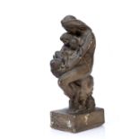 After Auguste Hyacinthe De Bay (1804-1865) Plaster sculpture of a mother and child, bronze painted