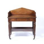 Mahogany tray top washstand 19th Century, with central drawer on octagonal tapering supports with