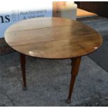 Oak pad foot gateleg dining table 19th Century, of oval form with gateleg supports, 124cm x 131cm