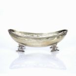 Secessionist style silver plated basket or bowl with filigree rim, indistinctly stamped to the base,