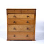 Mahogany large chest of drawers Scottish, 19th Century with two frieze drawers and four below with