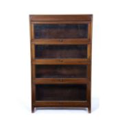 Mahogany Globe Wernicke style bookcase of four tiers, 87cm wide, 25cm deep, 141.5cm highCondition