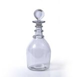 Plain glass decanter circa 1800, with ring neck , 28cm high Ex- Laurie Leigh, Stow on the Wold, 30/