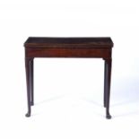 Mahogany tea table 19th Century, on pad feet with fold-over top, 83cm wide x 39cm deep x 73cm