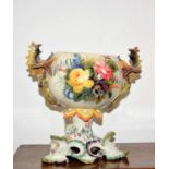 Nove bonbonniere Italian, with mythical dragon handles, painted to the body with floral splays,