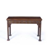 Chippendale Revival mahogany side table circa 1900, with Vitruvian scroll and carved supports, 112cm