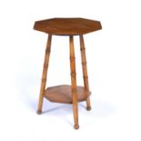 Small octagonal occasional table Arts & Crafts, with shelf below, 40cm across x 60cm highCondition