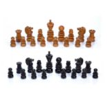 Ebony and boxwood chess set largest piece 9cmCondition report: At present, there is no condition