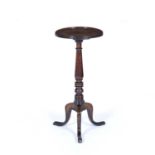 Oak wine table 18th Century, with a circular tray top, on a turned column and tripod base, 32cm x