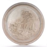 Classical plaster roundel depicting an allegorical scene, 62cm diameterCondition report: A few marks