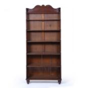 Mahogany waterfall bookcase 19th Century, of tiered form with shaped top, 80cm wide x 185cm high x