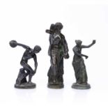 Three small Grand Tour classical bronzes after the antique, 18cm, 13cm and 12cm highCondition